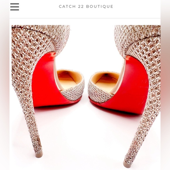 Christian Louboutin 'Iriza' Glitter Specchio 100 Sz 38 (US 7.5) - Picture 7 of 10